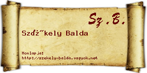 Székely Balda névjegykártya